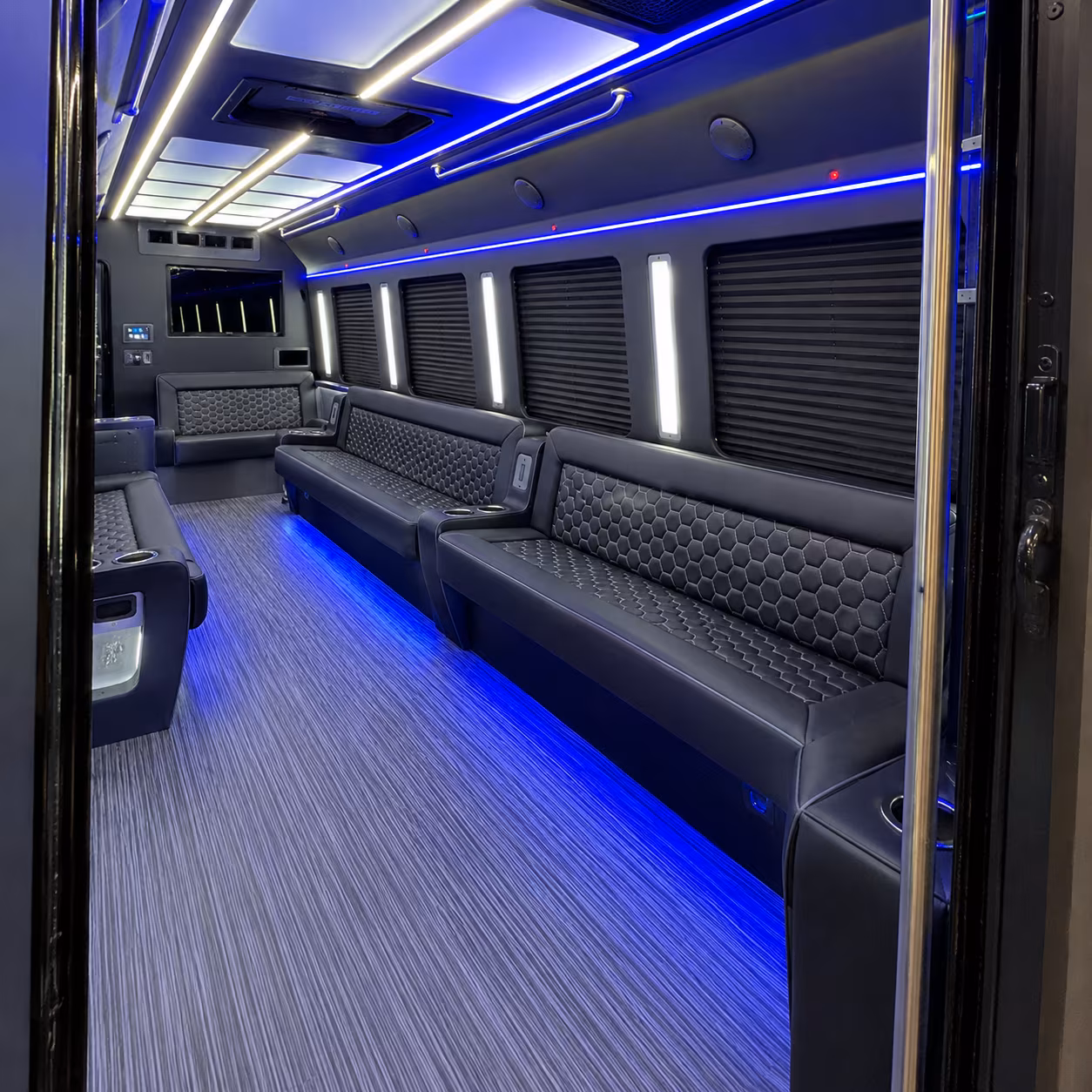 Long Beach Bachelor & Bachelorette Transportation party bus interior