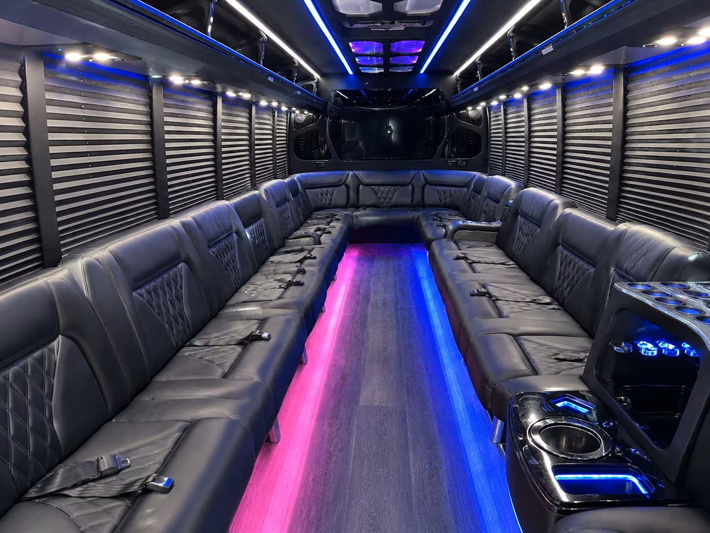 Long Beach Birthday, Sweet 16, & Quinceañera Transportation party bus exterior