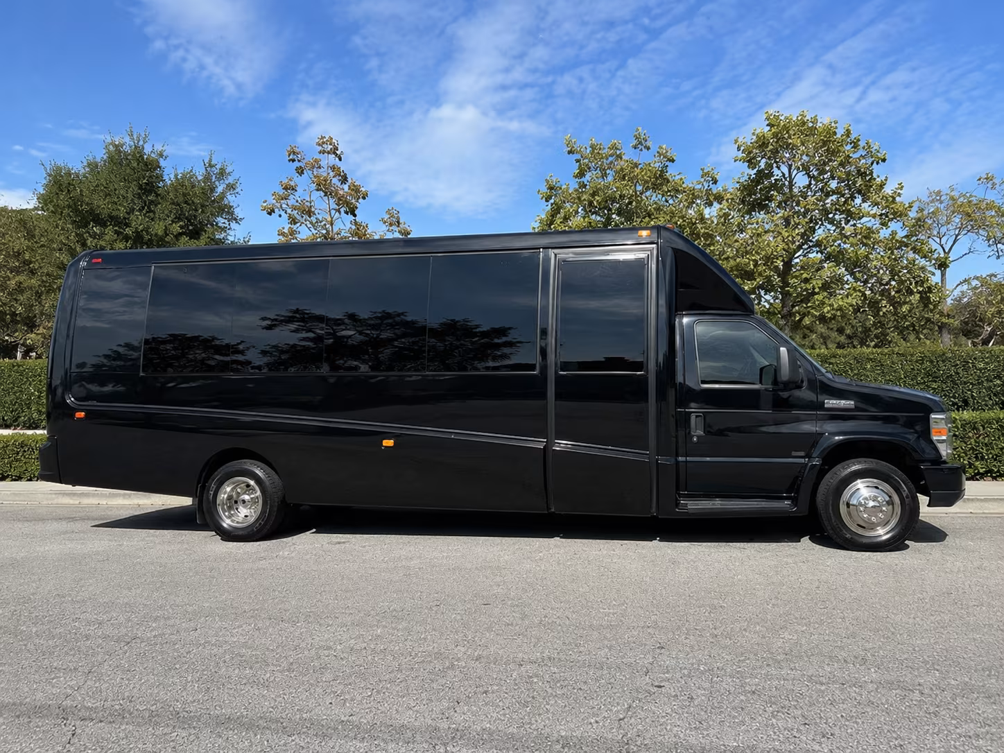 Long Beach Corporate Transportation party bus exterior