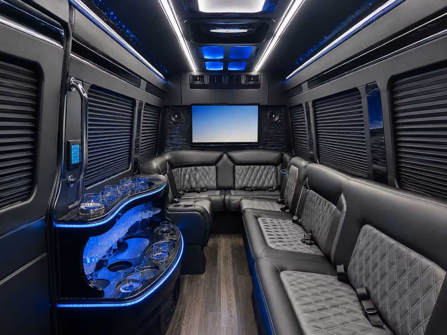 Long Beach Corporate Transportation party bus exterior