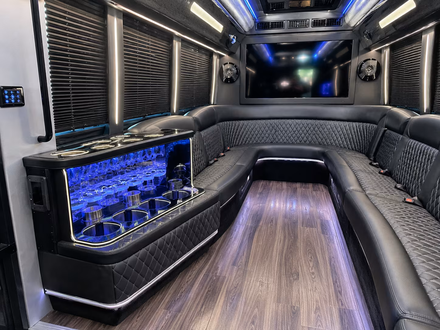 Long Beach Private Event Transportation party bus exterior