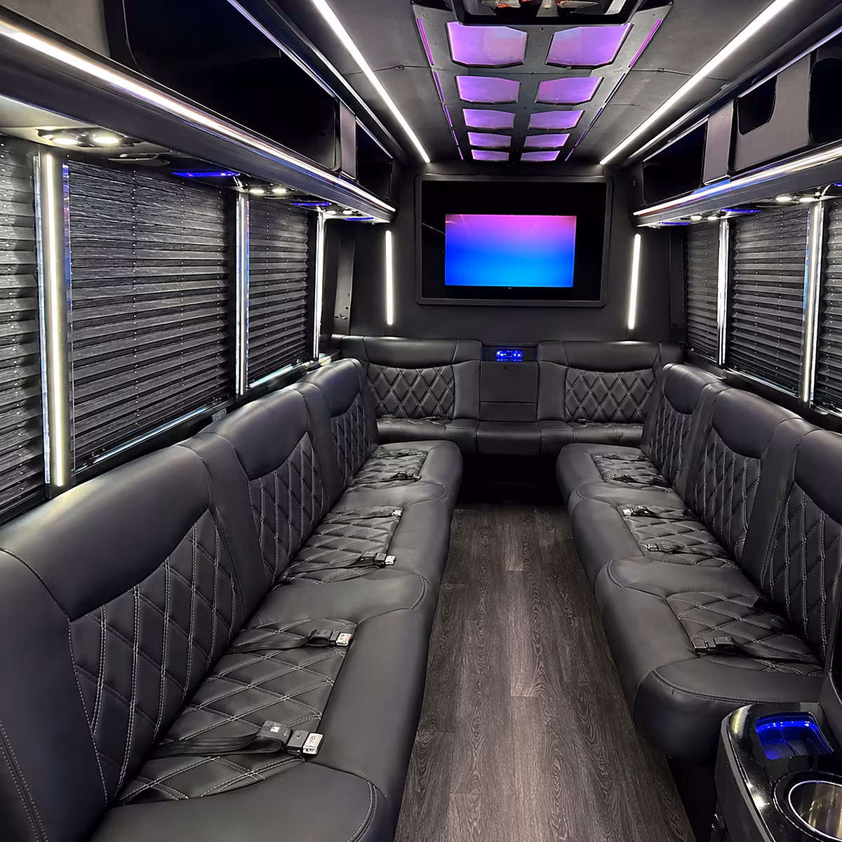 Long Beach Prom & Homecoming Transportation party bus interior