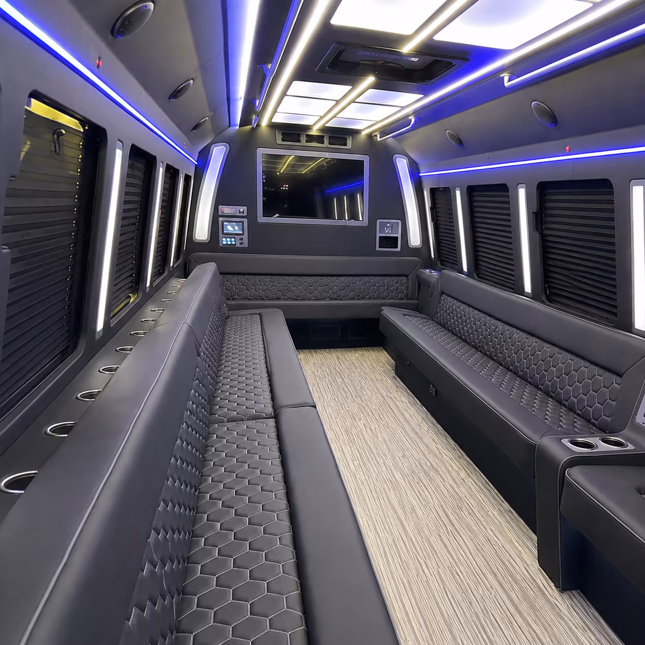 Long Beach Prom & Homecoming Transportation party bus exterior