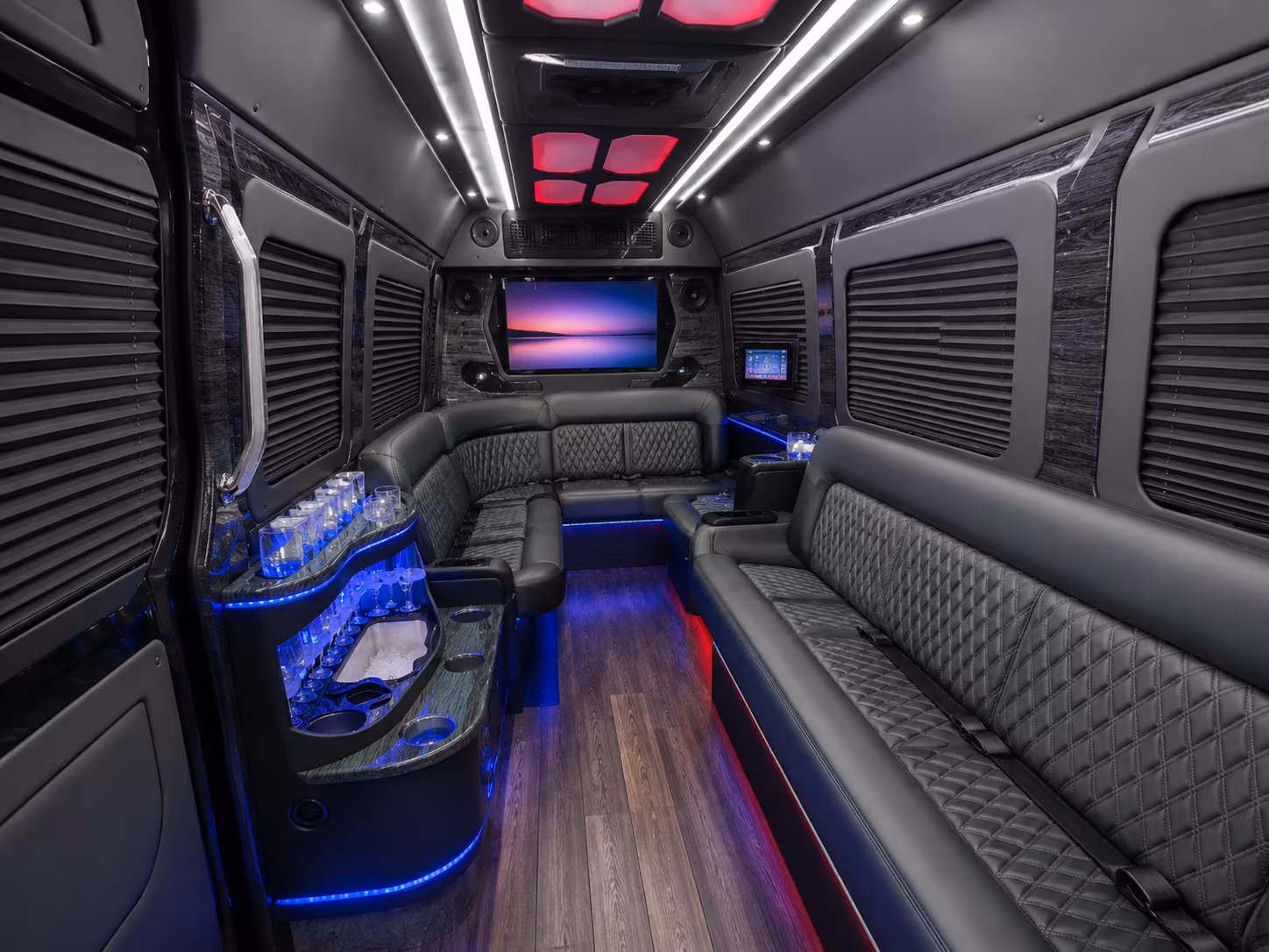 Long Beach School Event Transportation party bus exterior