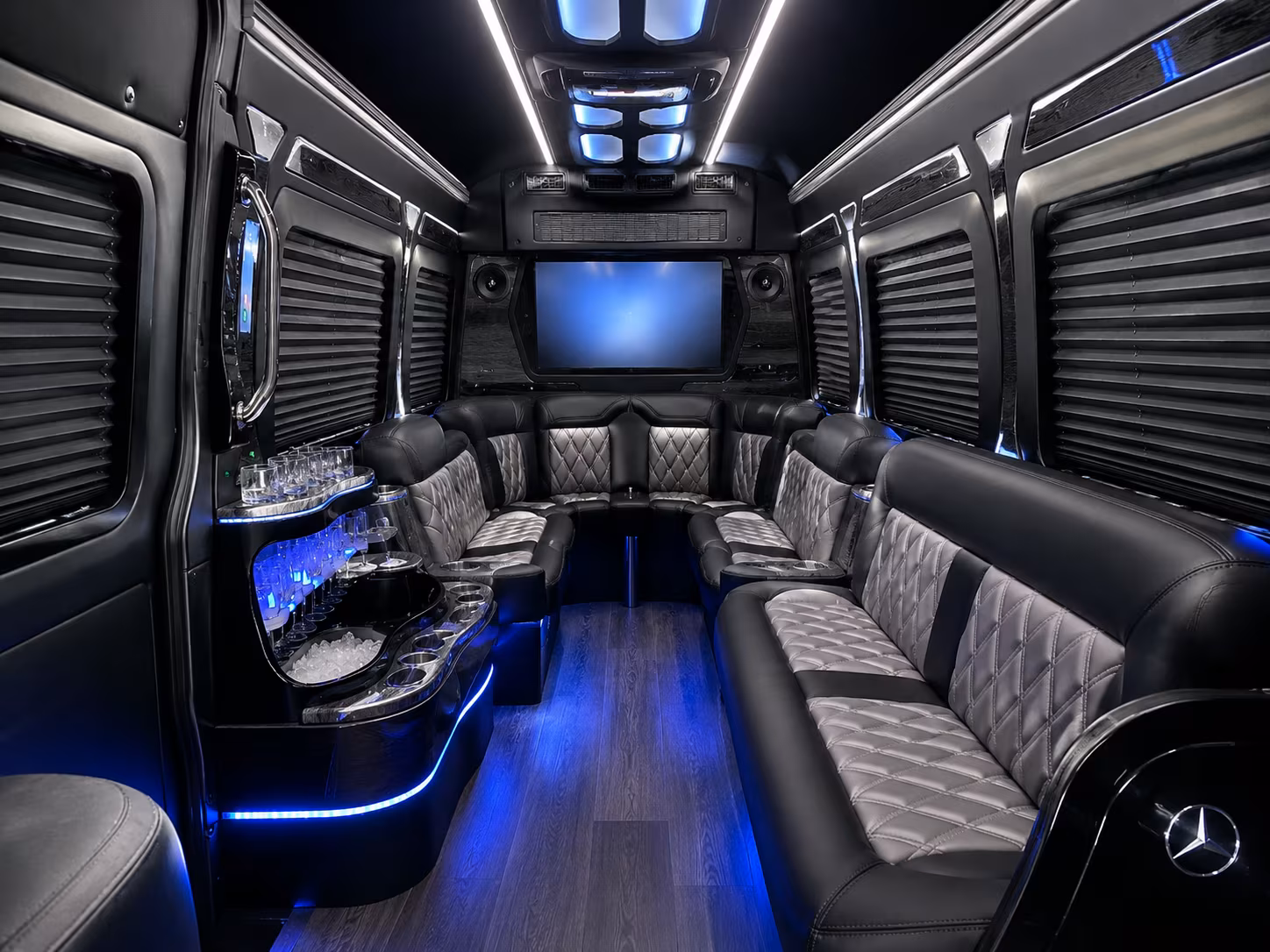Long Beach School Event Transportation party bus exterior