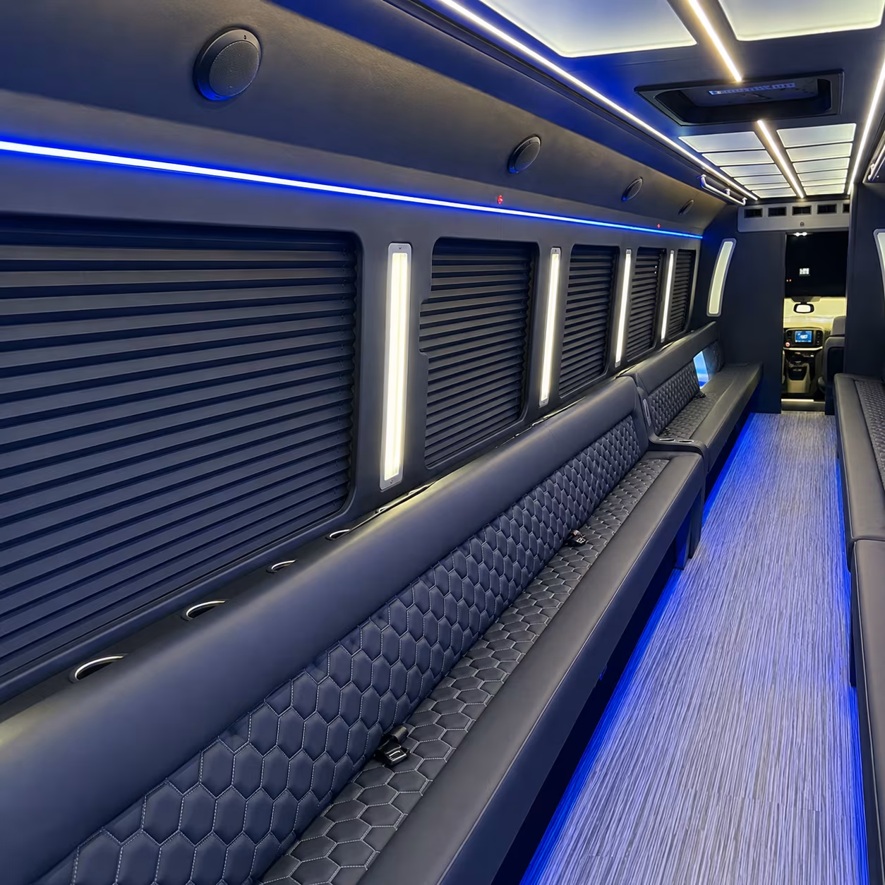Long Beach Sporting Event Transportation party bus interior